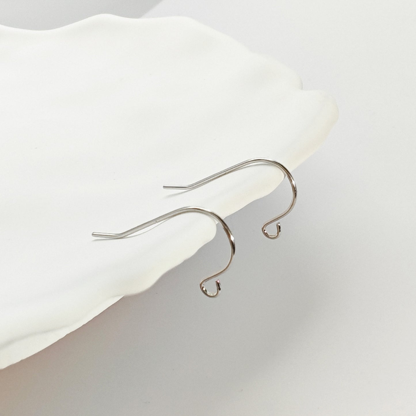 Silver Plain Ear Wires, 10+ PCs, 925 Sterling Silver Simple Hook Earring Findings, Minimalist Shepherd Hook French Ear Wires for DIY Jewelry