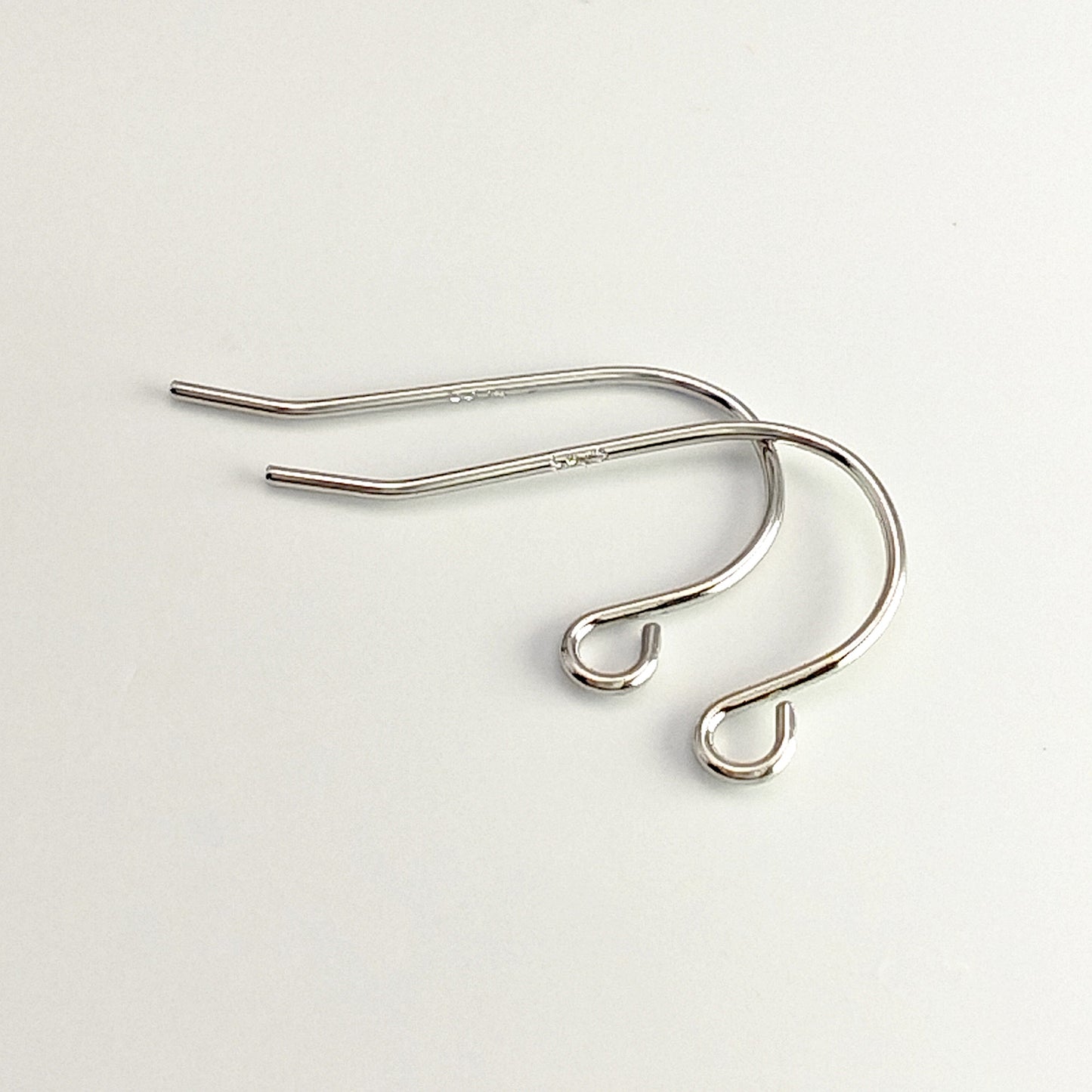 Silver Plain Ear Wires, 10+ PCs, 925 Sterling Silver Simple Hook Earring Findings, Minimalist Shepherd Hook French Ear Wires for DIY Jewelry