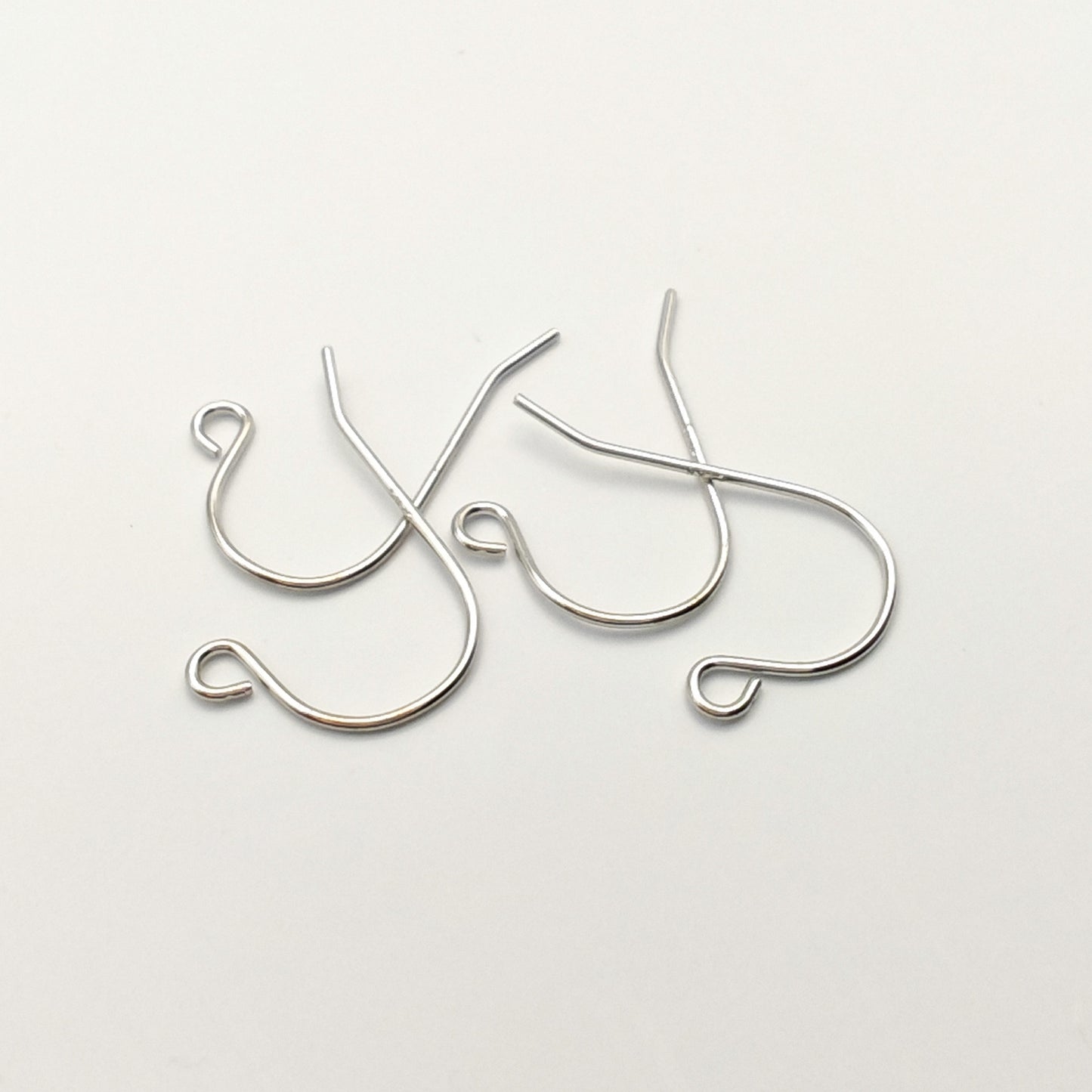 Silver Plain Ear Wires, 10+ PCs, 925 Sterling Silver Simple Hook Earring Findings, Minimalist Shepherd Hook French Ear Wires for DIY Jewelry