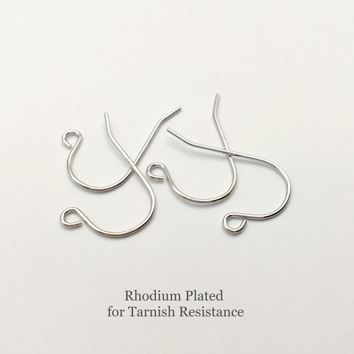 Silver Plain Ear Wires, 10+ PCs, 925 Sterling Silver Simple Hook Earring Findings, Minimalist Shepherd Hook French Ear Wires for DIY Jewelry