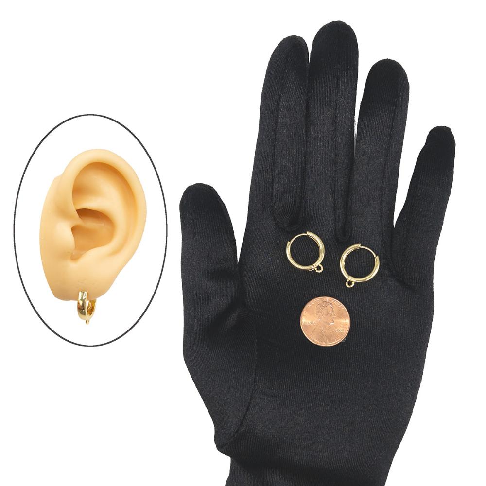 Huggie Hoop One-Touch Hoop Earring Findings in 18K Gold Plating