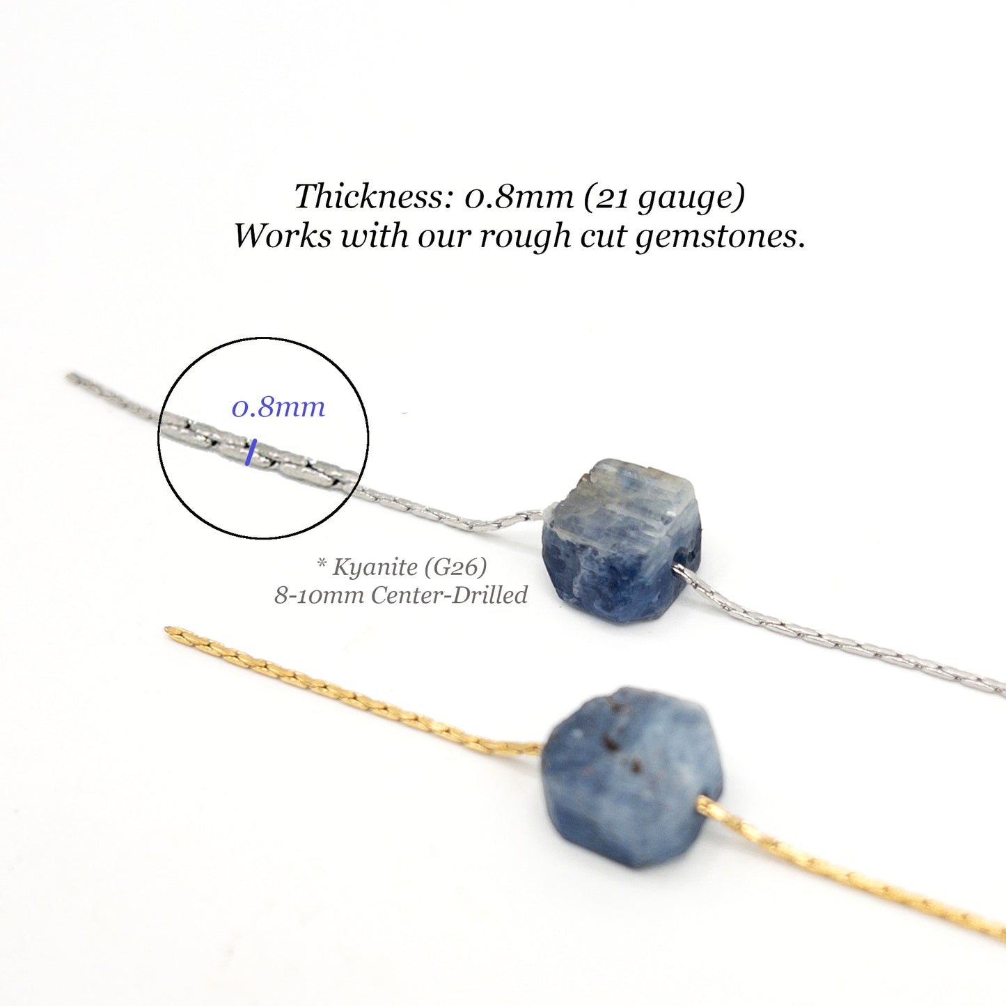 Dainty Chain for Jewelry Making, 0.8mm Thin Necklace Chain, Fine Jewelry Chain for Minimalist Jewelry, Sold by Yard and Wholesale. (C001)