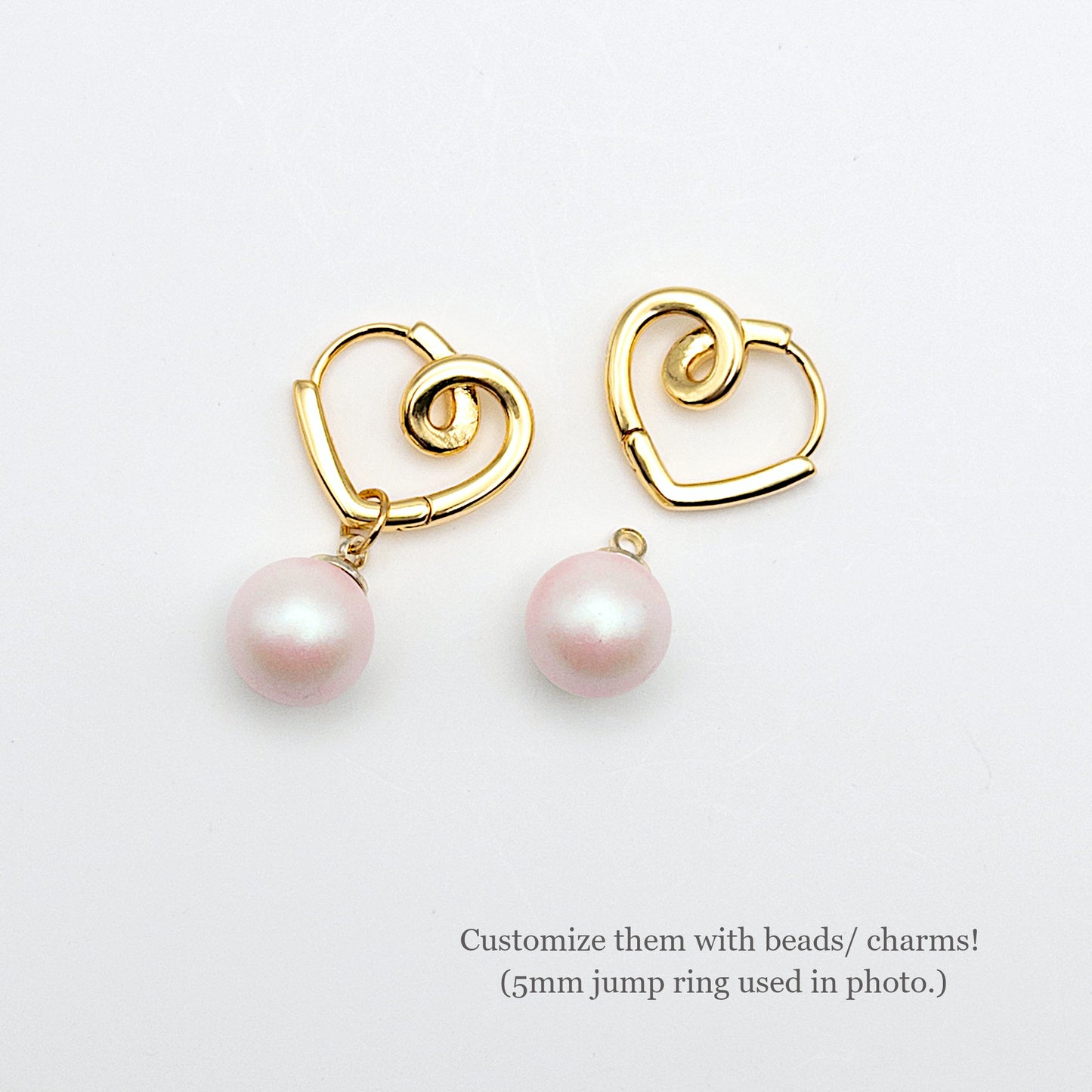 Spiral Heart Earrings 10 Pieces in Durable 18K Gold Plated, Lead and Nickle Free, Modern Twisted Heart Hoop Earrings for Girl Women, US Seller