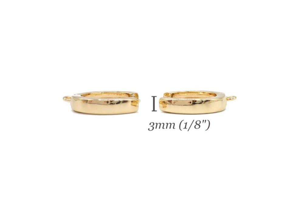 Huggie Hoop One-Touch Hoop Earring Findings in 18K Gold Plating