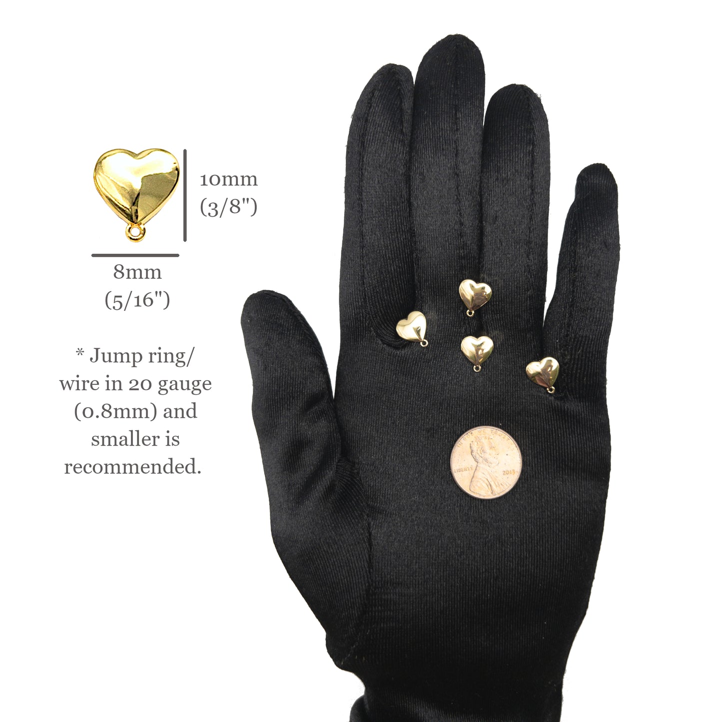 Heart Stud Earring Findings with Loop for Jewelry Making, Lead and Nickel Free with 18K Gold Plated, Wholesale Earring Findings, 10 Pieces