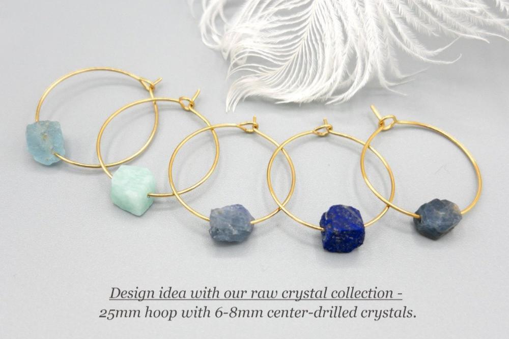 Wire Hoop 316 Surgical Stainless Steel Earring Wire Finding in Gold Plating, Wine Glass Rings Markers, Retail & Wholesale (STER-0020G) - UniqueBeadsNY