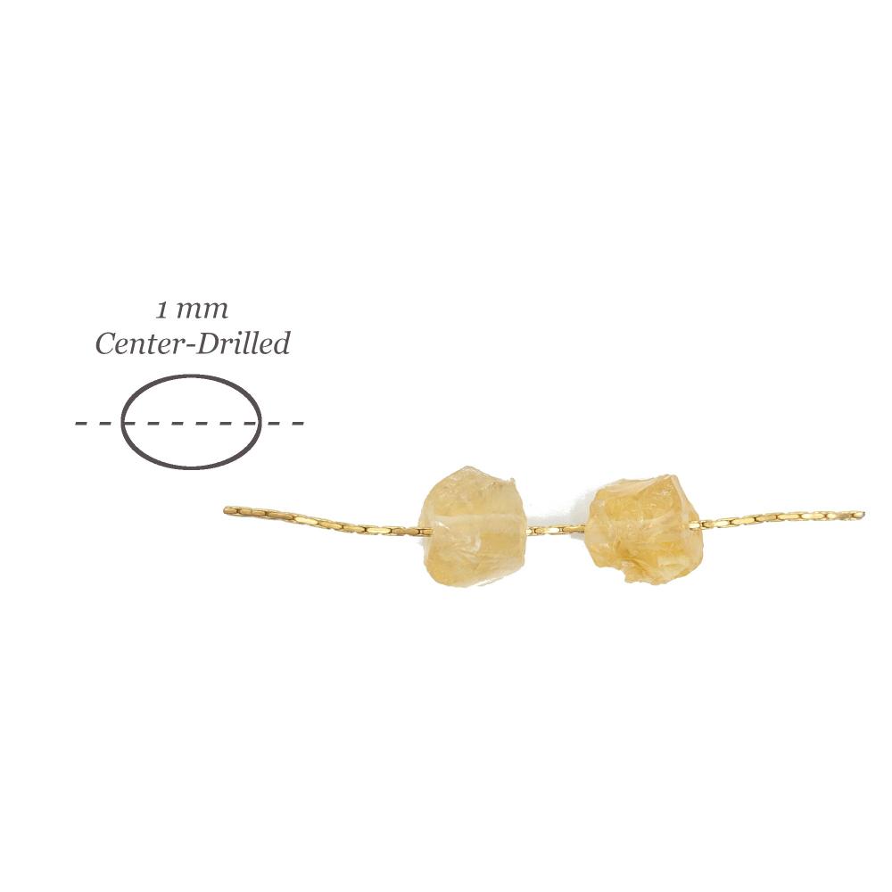 Raw CITRINE Gemstone, Dainty NOVEMBER Birthstone, 1mm Hole Center Drill, Sacral Chakra Healing Crystal, Loose Yellow Gemstone (G11RAW)