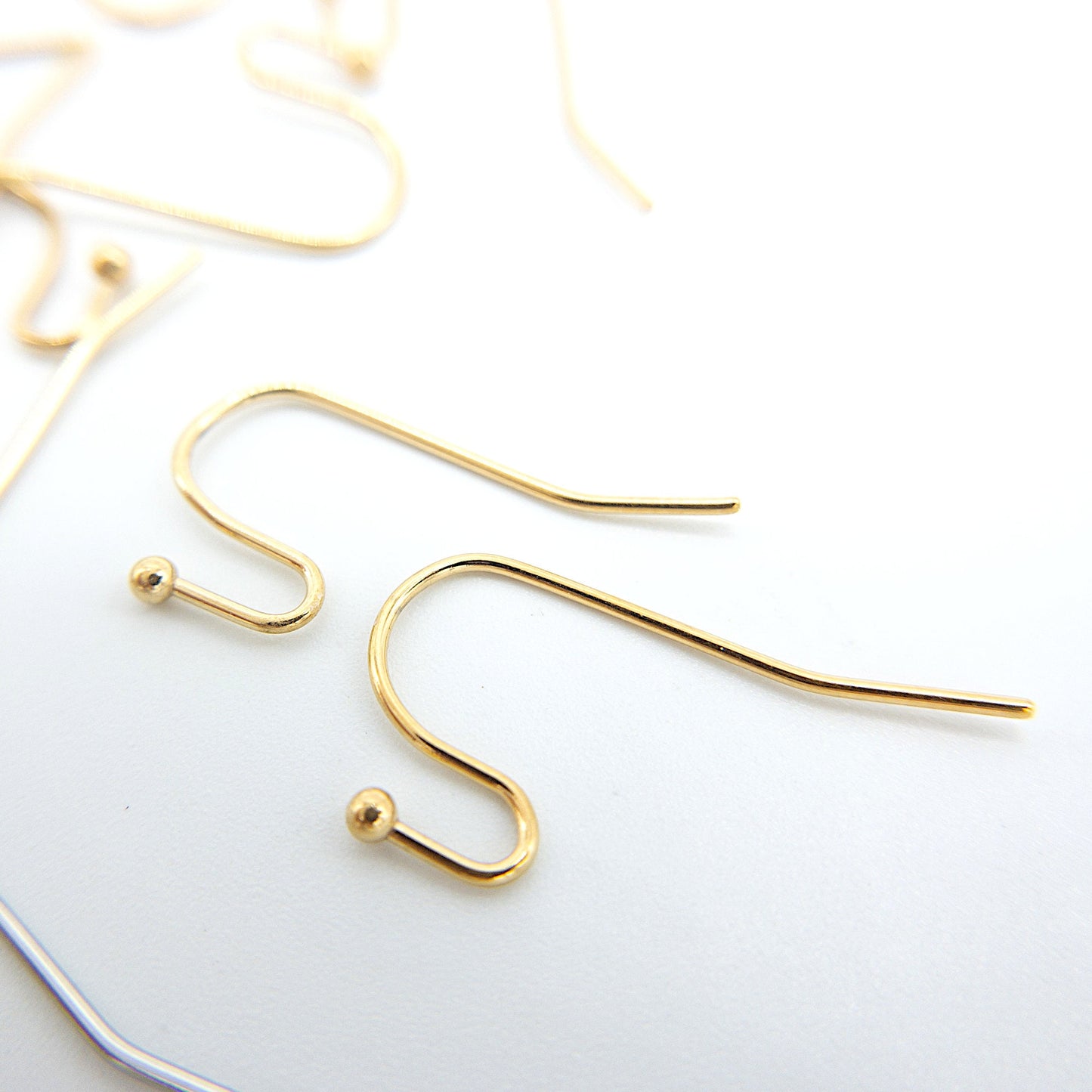 Earring Hook Findings, 10PCs+ Hypoallergenic Stainless Steel Earring Wire with 2mm Stopper Ball, Anti-tarnish 18K Gold Plated or Steel Color