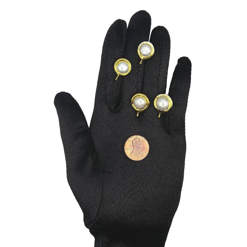 Pearl Stud Earring Findings with Loop, Cultured Pearl Earrings for Making Drop & Dangle Earrings, 18K Gold Plated with Nickel and Lead-Free - UniqueBeadsNY