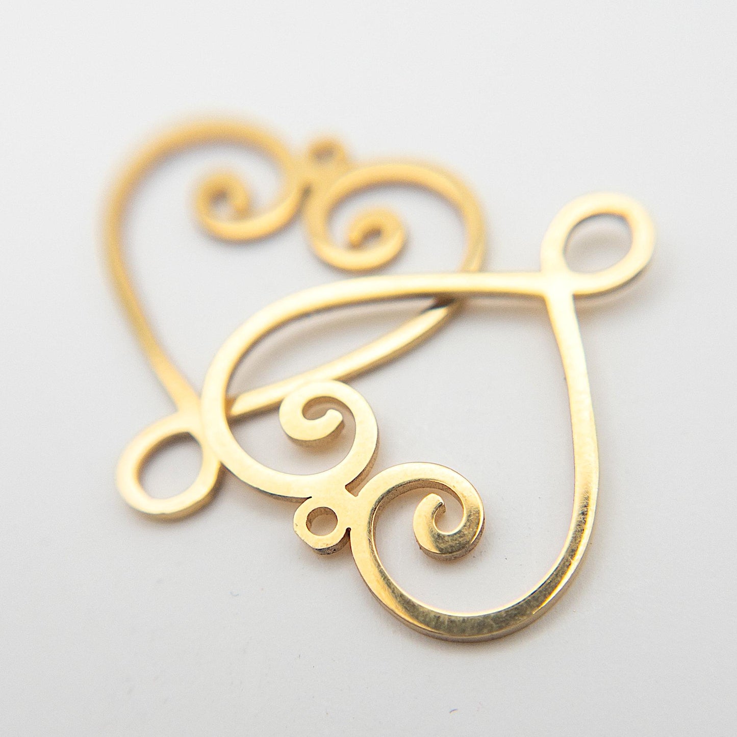 Heart Pendants, 2PCs+ Filigree Heart Charm Made in 316L Steel and 18K PVD Gold Plating, Great for DIY Jewelry, Beading, and Crafting