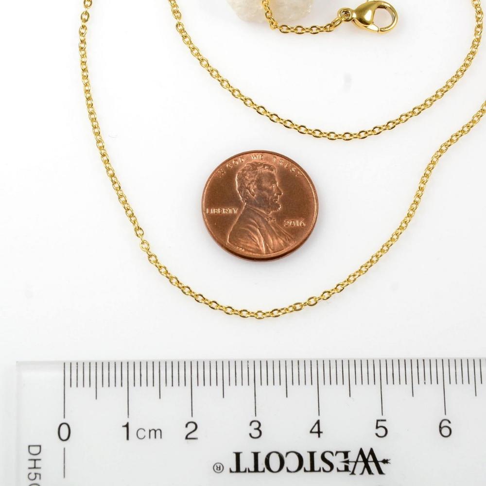 Necklace Cable Chain in 18", 20", and 24", Stainless Steel Necklace Link Chain in Gold with Lobster Claw Ready to Wear (CNST001G) - UniqueBeadsNY