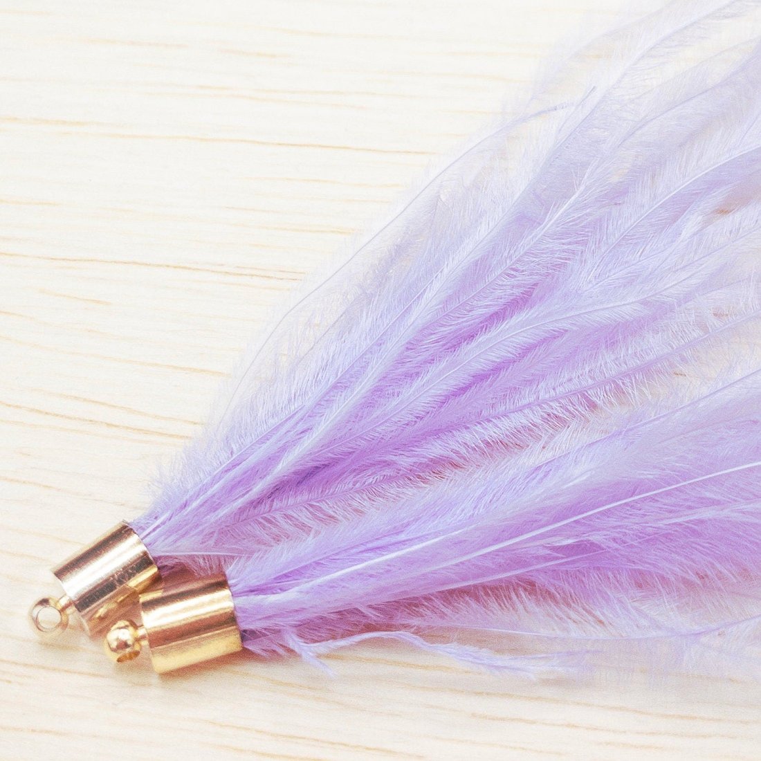 Ostrich Feather Jewelry Tassel in LIGHT PURPLE for Jewelry Making and Crafts, 2 PCs (FOBS001-LP) - UniqueBeadsNY
