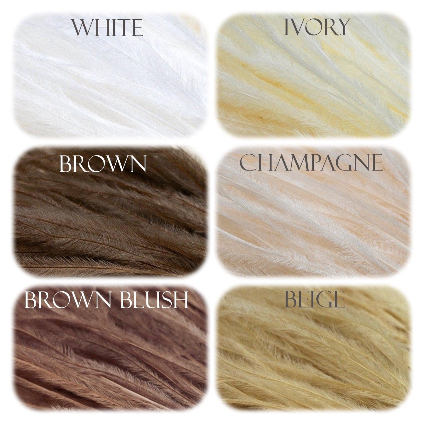 Custom Color Ostrich Feather Tassel Pendants, Customized Feather Pendant for Earrings and DIY jewelries - UniqueBeadsNY