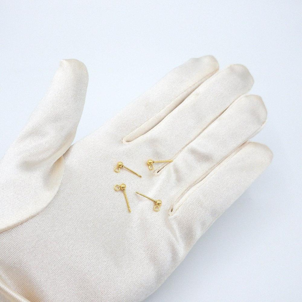 Ball Posts Stud Earring Post for Earring Making, 3mm Ball with Ring, 18K Gold Plated, With Ear Nuts, Retail & Wholesale (STER-0013G) - UniqueBeadsNY