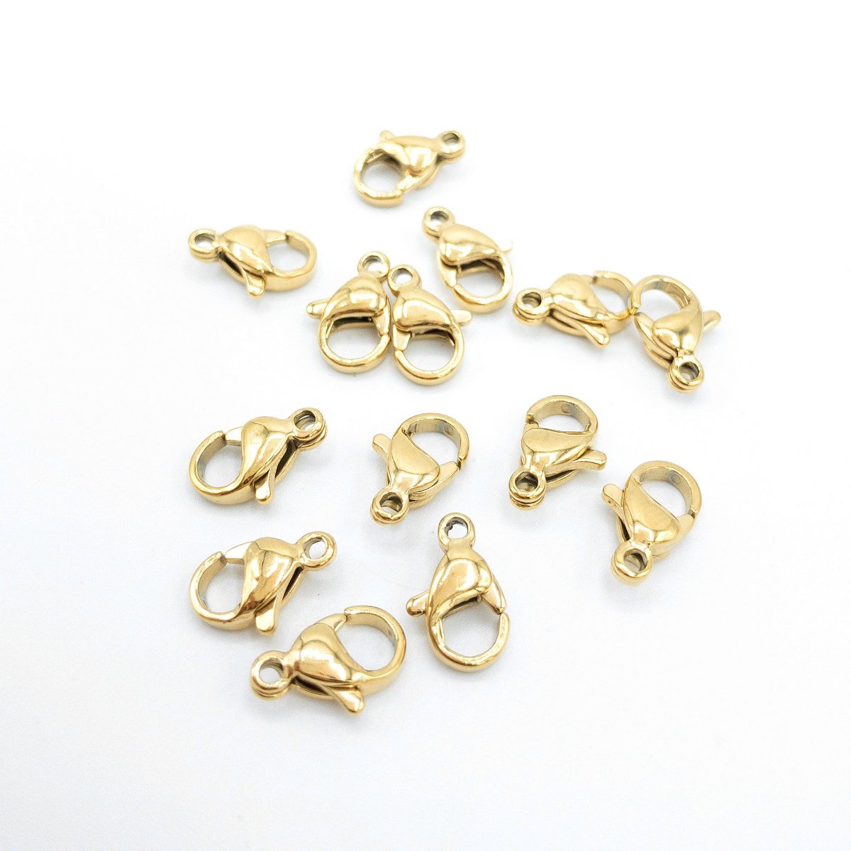 Lobster Claw Clasp for Jewelry Making and Crafting, 304 Stainless Steel Lobster Plated in Gold and Steel Color, Retail & Wholesale (SSF002) - UniqueBeadsNY