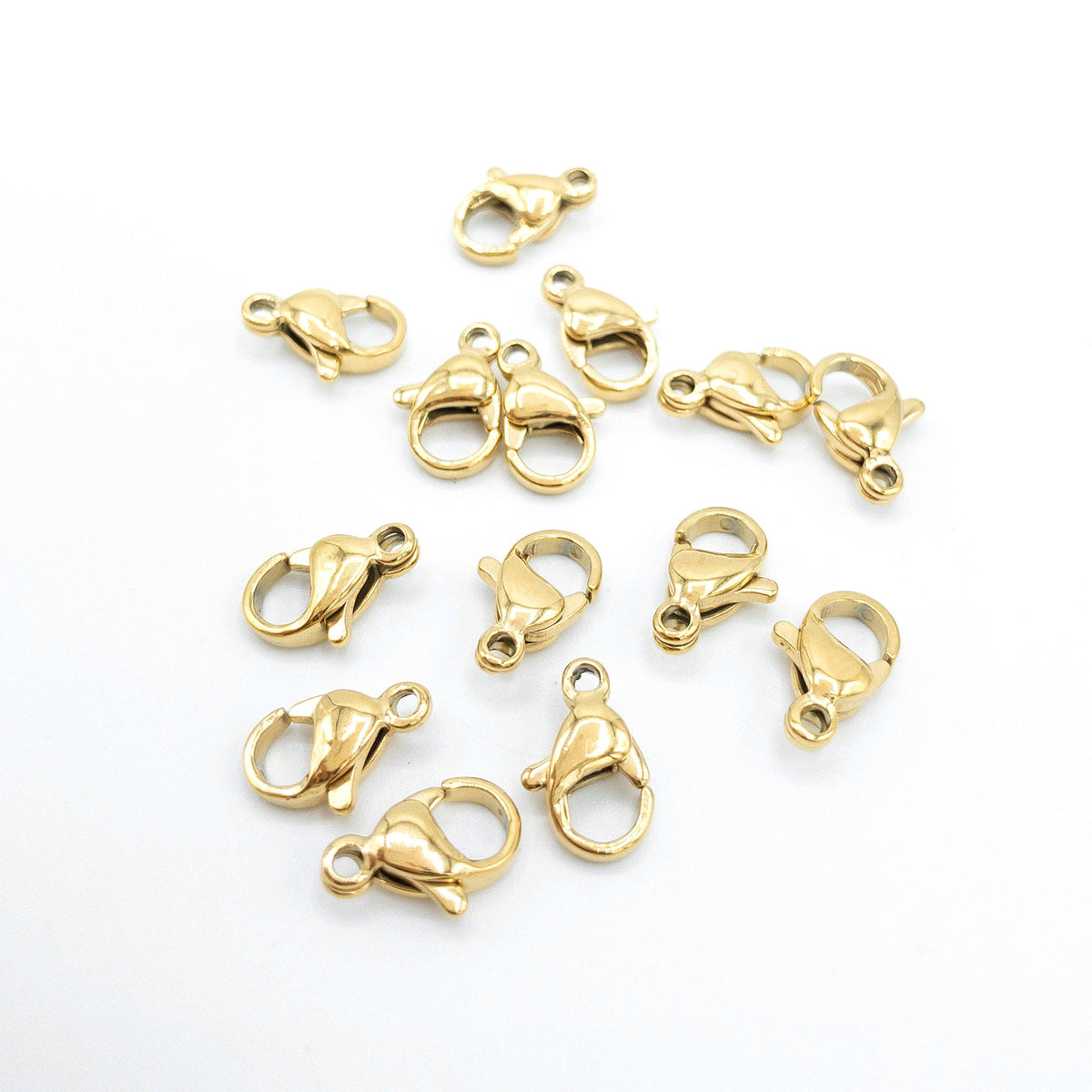 3pcs Gold D-shaped Stainless Steel Lobster Clasp Connectors Parts for  Jewelry Making DIY Findings Wholesale Bulk Items Crafts