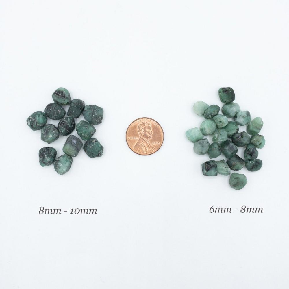 Raw EMERALD Gemstone, Dainty MAY Birthstone, 1mm Hole Center Drill, Heart Chakra Healing Crystal, Loose Gemstone Retail & Wholesale (G05RAW) - UniqueBeadsNY
