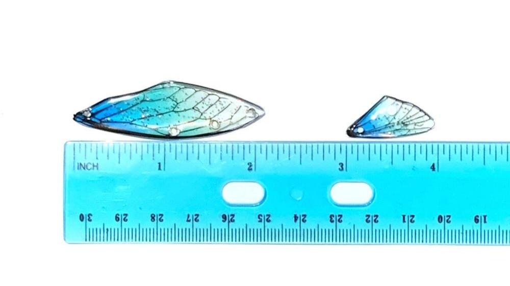 Fairy Wings with Glitters and Clear Rhinestones for Crafts, Ornament and Jewelry Making (W001) - UniqueBeadsNY