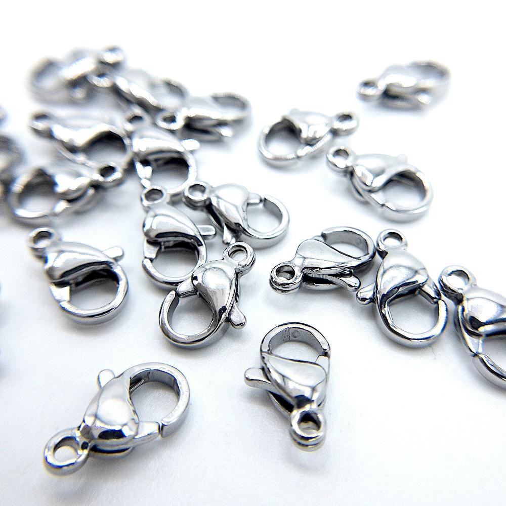 Lobster Claw Clasp for Jewelry Making and Crafting, 304 Stainless Steel Lobster Plated in Gold and Steel Color, Retail & Wholesale (SSF002) - UniqueBeadsNY