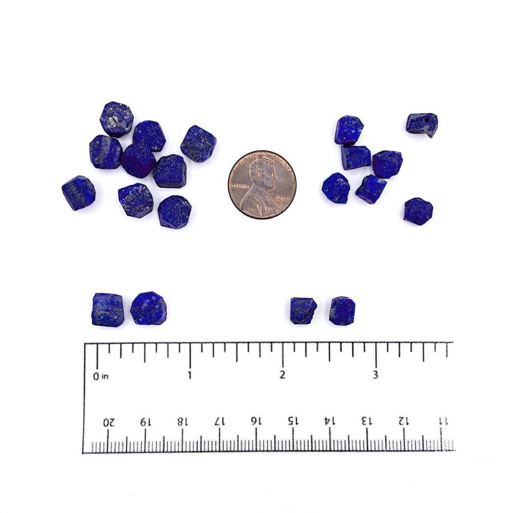 Raw Lapis Lazuli Gemstone, Dainty SEPTEMBER Birthstone, 1mm Hole Center Drill, Loose Gemstone, Healing Crystal, Retail & Wholesale (G24RAW) - UniqueBeadsNY