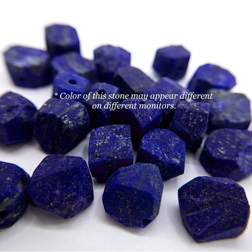 Raw Lapis Lazuli Gemstone, Dainty SEPTEMBER Birthstone, 1mm Hole Center Drill, Loose Gemstone, Healing Crystal, Retail & Wholesale (G24RAW) - UniqueBeadsNY