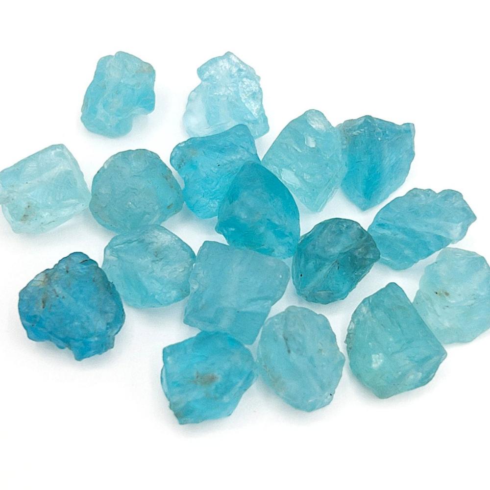 Raw BLUE APATITE Gemstone, Dainty Healing Gemstone , 1mm Hole Center Drill, Throat Chakra, Loose Gemstone Retail & Wholesale (G27RAW-C) - UniqueBeadsNY