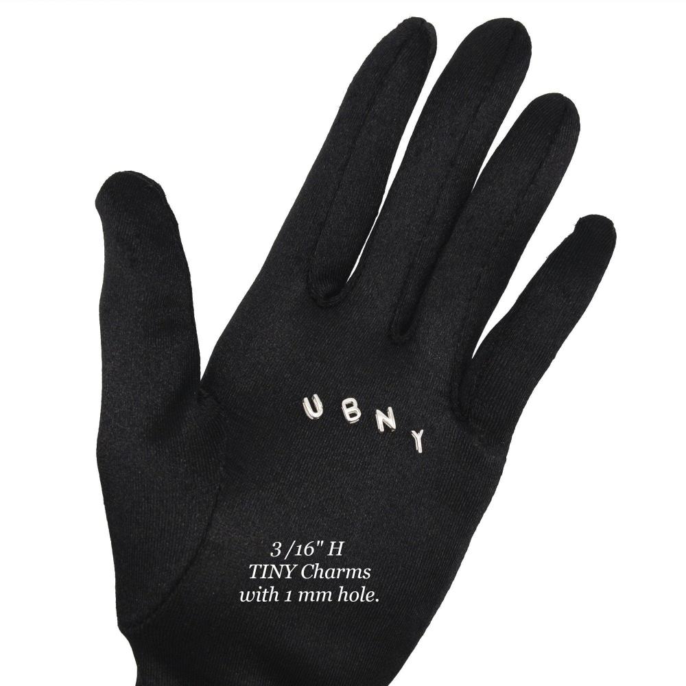 Alphabet Charms, 925 Sterling Silver Alphabet Beads, Initial letter Beads for Jewelry Making, Small Letter Pendants for bracelet (P007-S) - UniqueBeadsNY