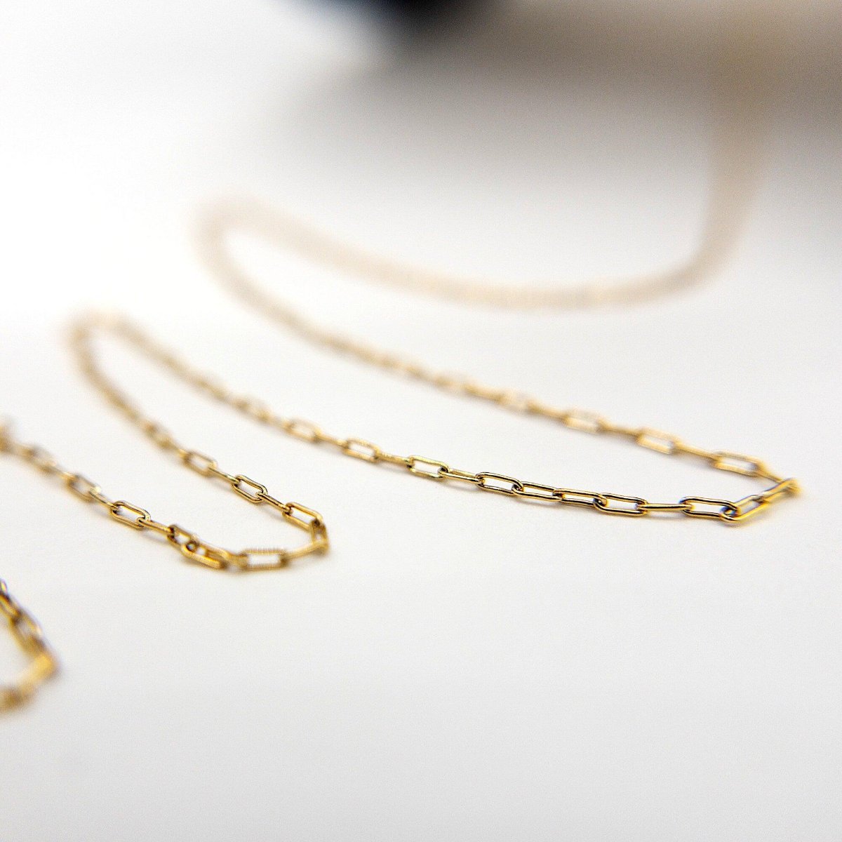 Dainty Paperclip link Chain for Jewelry Making, 0.8mm Fine Necklace Chain, Minimalist Jewelry Chain, Sold by Yard and Wholesale. (C002) - UniqueBeadsNY