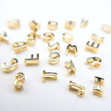 Alphabet Charm Casted in Sterling Silver Plated in 22K Gold, Tiny Hollow Letter Pendants with Large Hole for Personalized Jewelry (P007-G)