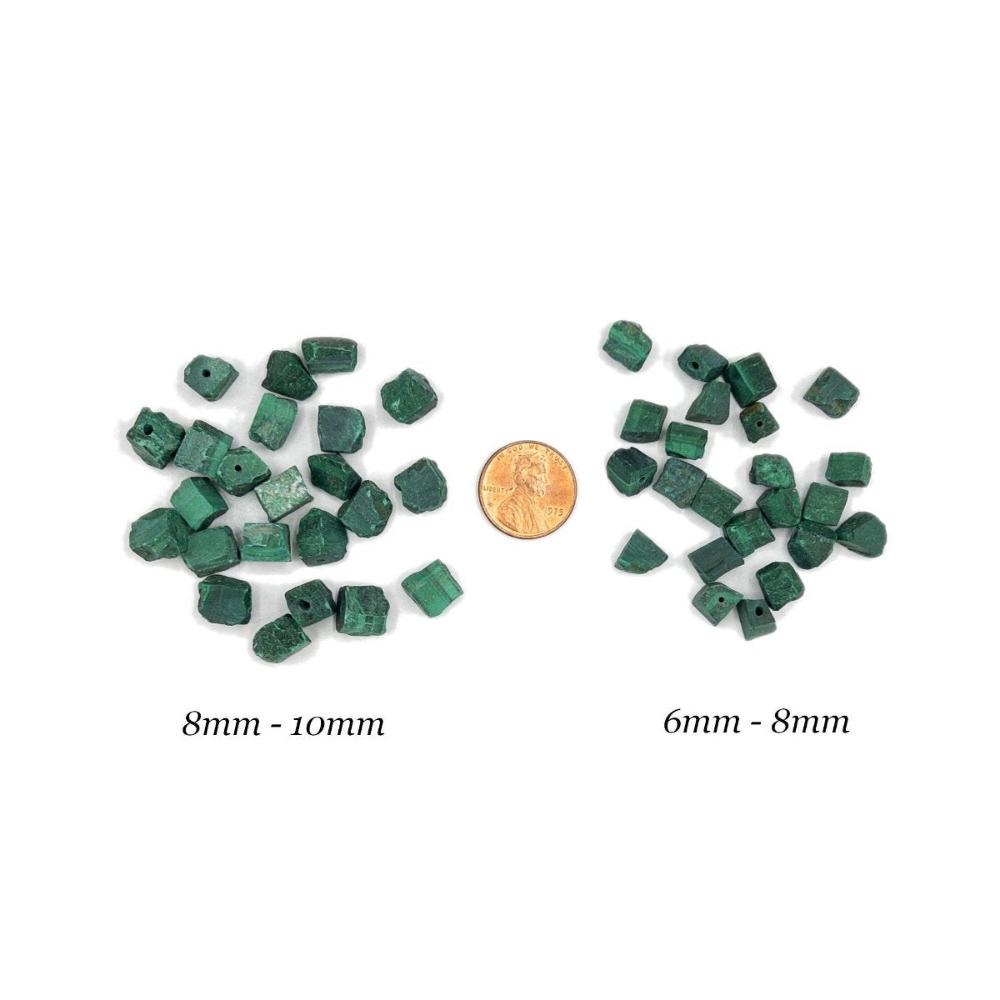 Raw MALACHITE Gemstone, 1mm Hole Center Drill, Heart Chakra Healing Stone, Loose Dainty Gemstone Retail & Wholesale (G32RAW) - UniqueBeadsNY