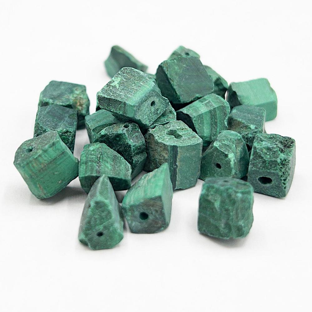 Raw MALACHITE Gemstone, 1mm Hole Center Drill, Heart Chakra Healing Stone, Loose Dainty Gemstone Retail & Wholesale (G32RAW) - UniqueBeadsNY