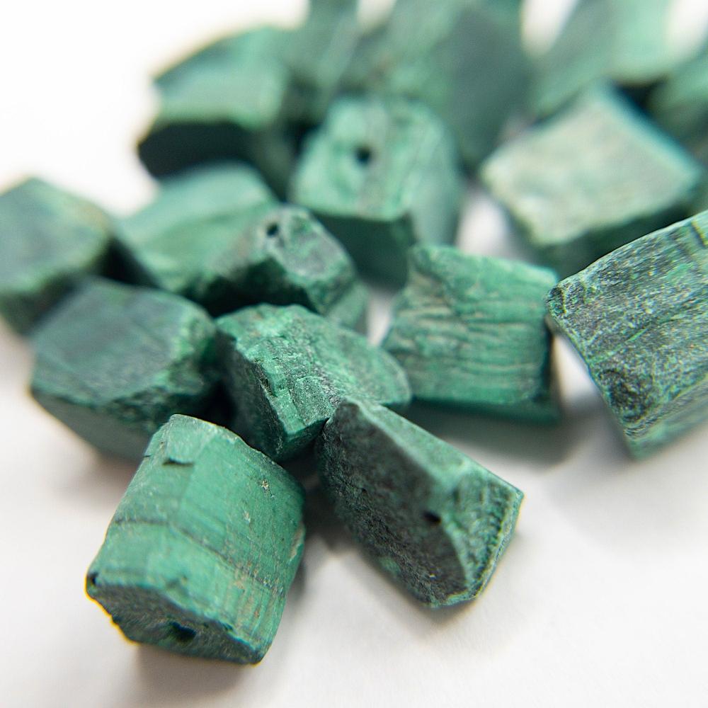 Raw MALACHITE Gemstone, 1mm Hole Center Drill, Heart Chakra Healing Stone, Loose Dainty Gemstone Retail & Wholesale (G32RAW) - UniqueBeadsNY