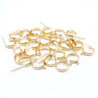 Small Half-Hoop Earring Findings in 18K Gold Plating with Attachment Ring, Nickel Lead Free & Hypoallergenic Earring Component (BRER0024)