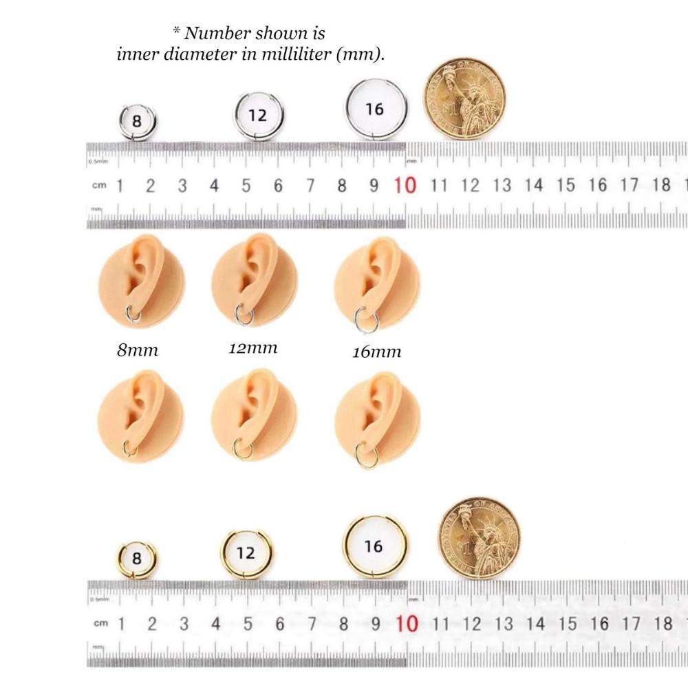 Huggie Hoop One-Touch Surgical Stainless Steel Earrings, Dark Silver Hoop Earrings