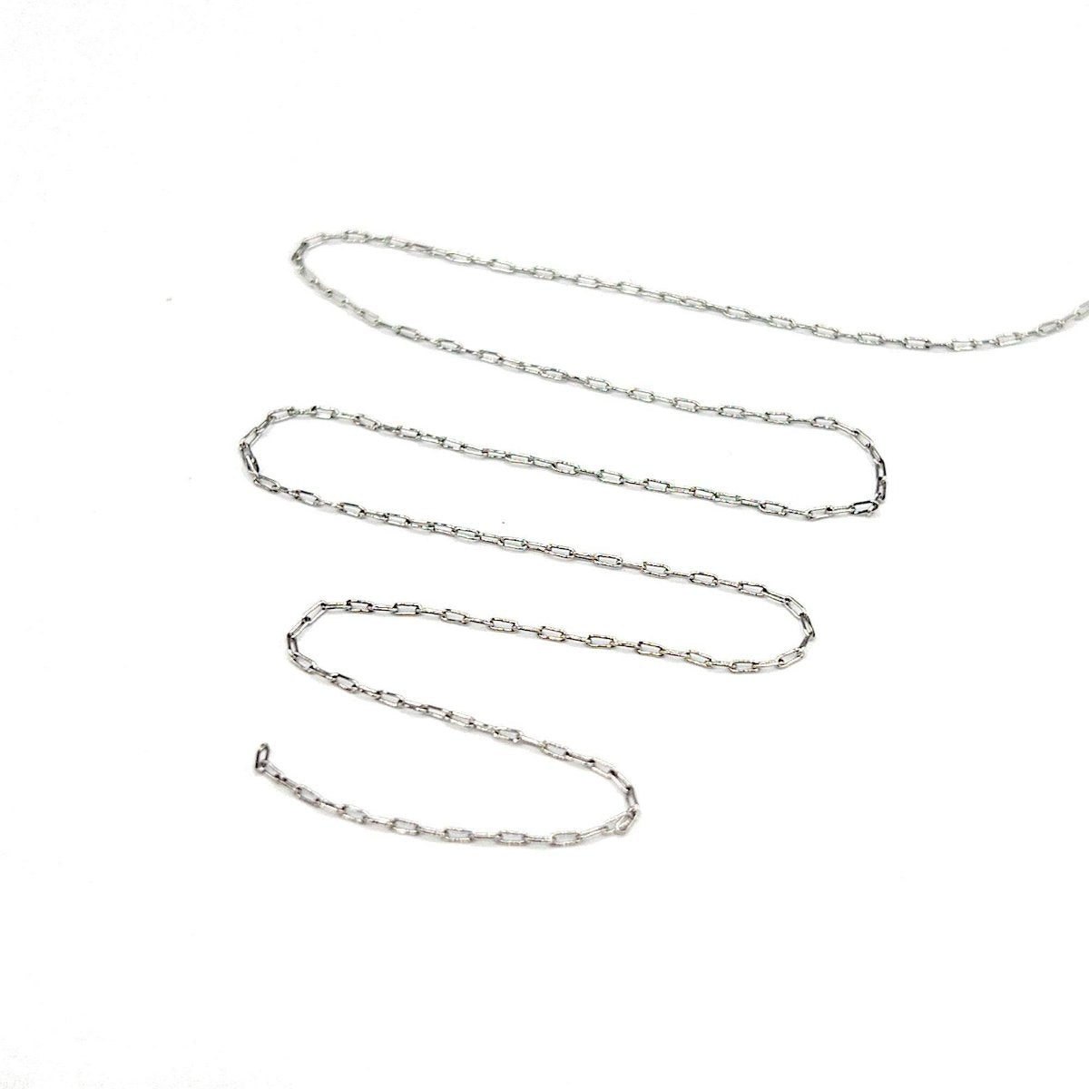 Dainty Paperclip link Chain for Jewelry Making, 0.8mm Fine Necklace Chain, Minimalist Jewelry Chain, Sold by Yard and Wholesale. (C002) - UniqueBeadsNY