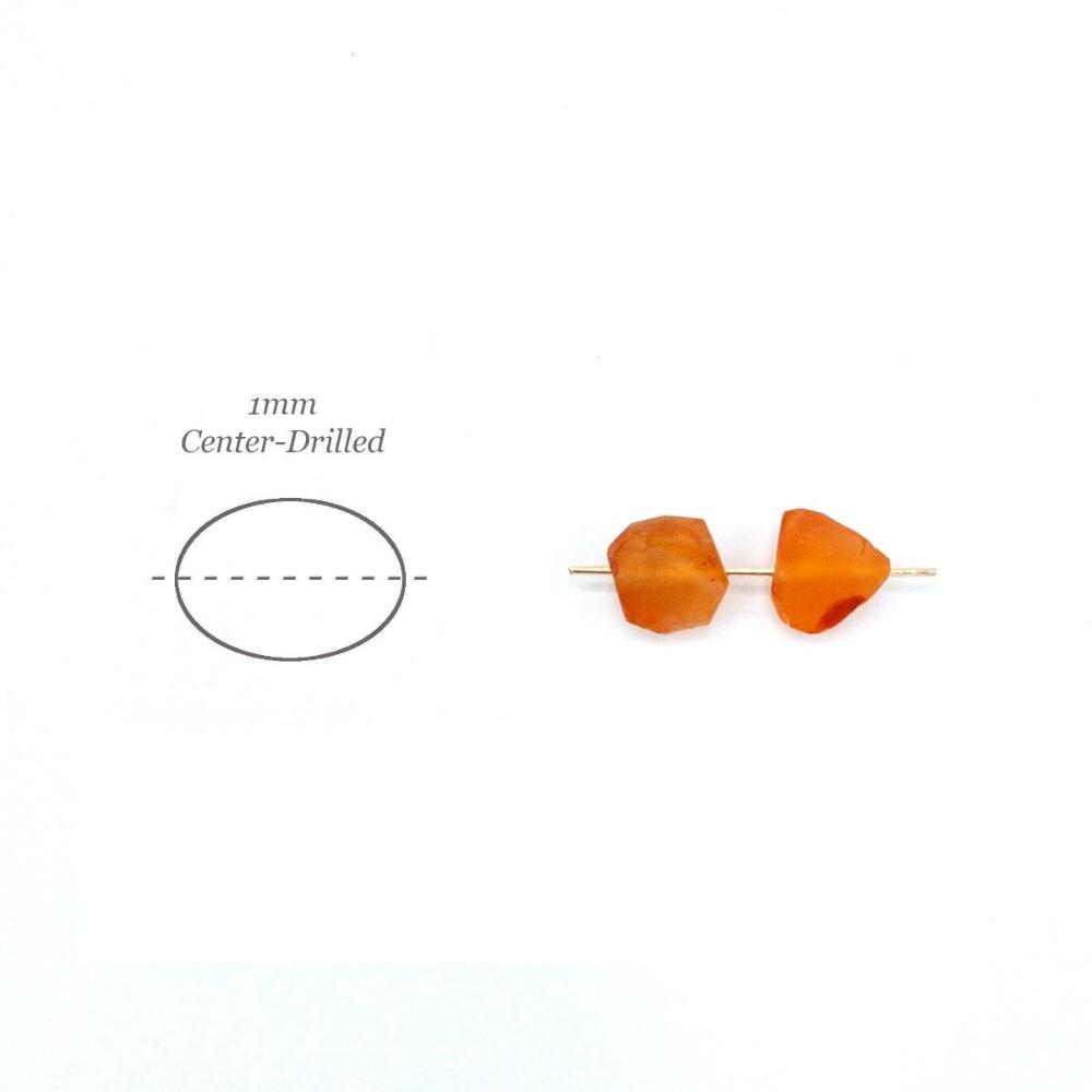 Raw CARNELIAN Gemstone, Dainty Birthstone for VIRGO, 1mm Hole Center Drill, Loose Orange Gemstone Beads, Retail & Wholesale (G22RAW) - UniqueBeadsNY