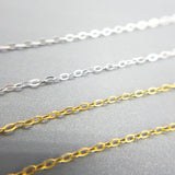 Adjustable Necklace, Add a Bead Necklace, 925 Sterling Silver Cable Chain Necklace, 1.4mm Threader Necklace, Ready to Wear (C003G/ C003S)
