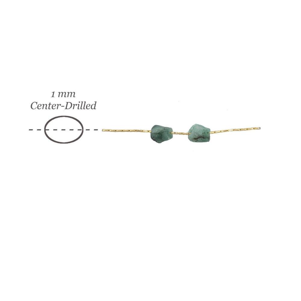 Raw EMERALD Gemstone, Dainty MAY Birthstone, 1mm Hole Center Drill, Heart Chakra Healing Crystal, Loose Gemstone Retail & Wholesale (G05RAW) - UniqueBeadsNY