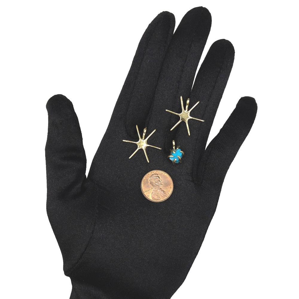 Jewelry Setting Blank for Pendant, 6 Prong Claw Blank Setting for Raw Irregular Gemstones, Sterling Silver in 18K Gold Plated (PS002) - UniqueBeadsNY