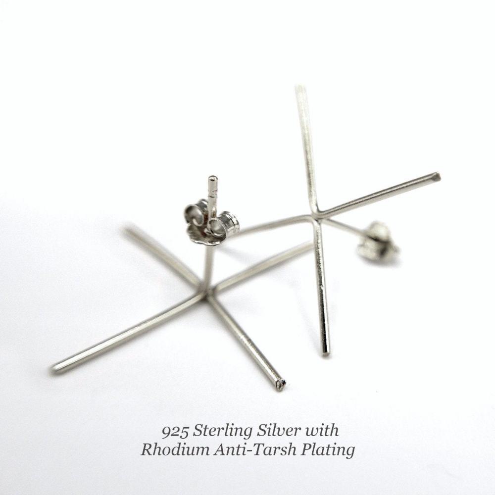 Jewelry Setting Blank for Earring Making, Handmade 4 Prong Claw Earring Setting for Irregular Stones, Sterling Silver/ 18K Gold Plated PS004 - UniqueBeadsNY