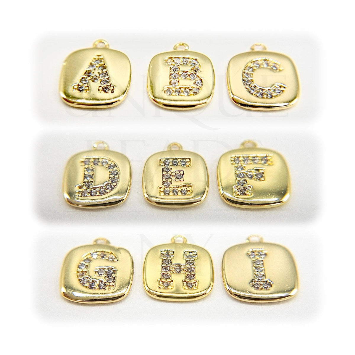 Gold Pink Pave Initial Charms, Gold Letter Charms , CZ Initial Charm, Cubic  Zirconia Letters W-421~W-447