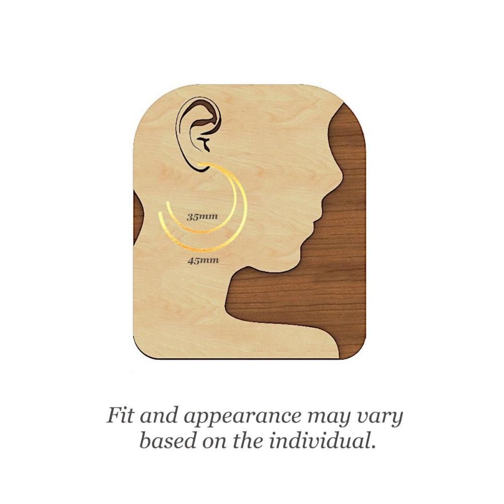 Gold Hoop Earrings in 18K Gold PVD Plating, Flat Hoop Earrings, Hand Polished Surgical Stainless Steel in Shiny Gold Finish (STER-0026G) - UniqueBeadsNY