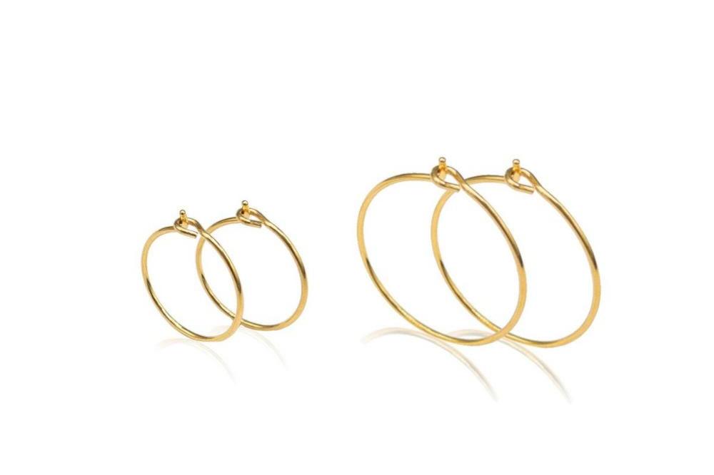 Wire Hoop 316L Surgical Stainless Steel Hoop Earrings in 18K Gold PVD Plating, Polished Tip, 0.8mm Wire Earring Findings (STER-0027G) - UniqueBeadsNY