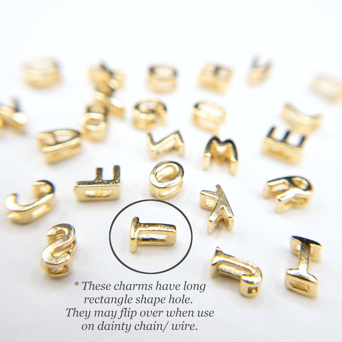 9x9mm Gold Initial Letter Beads, Alphabet Beads, Initial Beads