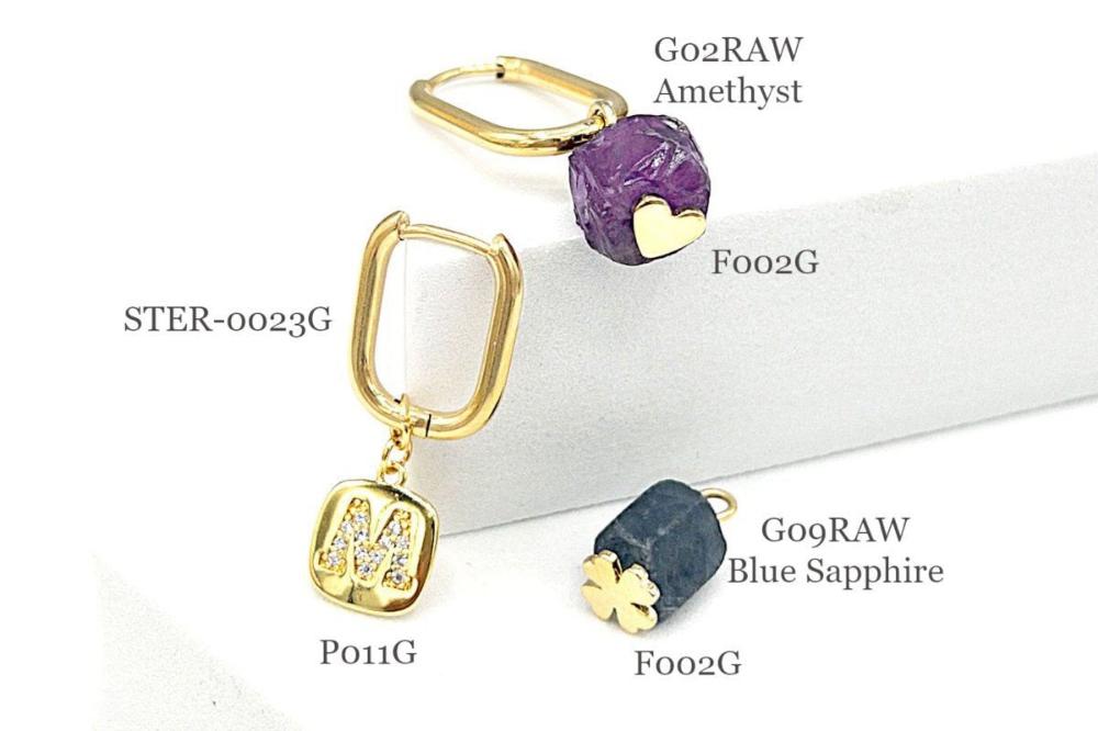 Huggie Hoop One-Touch Surgical Stainless Steel Earrings, PVD Plating Gold Hoop Earrings, Rectangle/ Oval Shape Hoop Earrings (STER-0023G) - UniqueBeadsNY