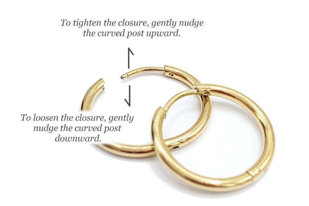 Huggie Hoop One-Touch Surgical Stainless Steel Earrings, 316L Silver Hoop Earrings, Rectangle/ Oval Shape Hoop Earrings (STER-0023S) - UniqueBeadsNY