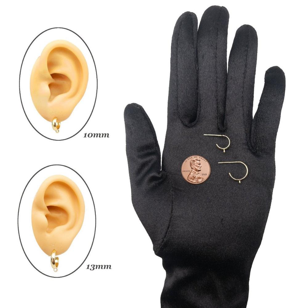 Small Half-Hoop Earring Findings in 18K Gold Plating with Attachment Ring, Nickel Lead Free & Hypoallergenic Earring Component (BRER0024) - UniqueBeadsNY