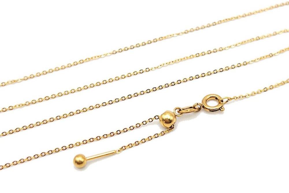 Essential Stainless Steel CABLE CHAIN Necklace in 18K Gold, 1mm Threader Ready to Wear Adjustable Necklace, Add a Stone Venetian Necklace - UniqueBeadsNY