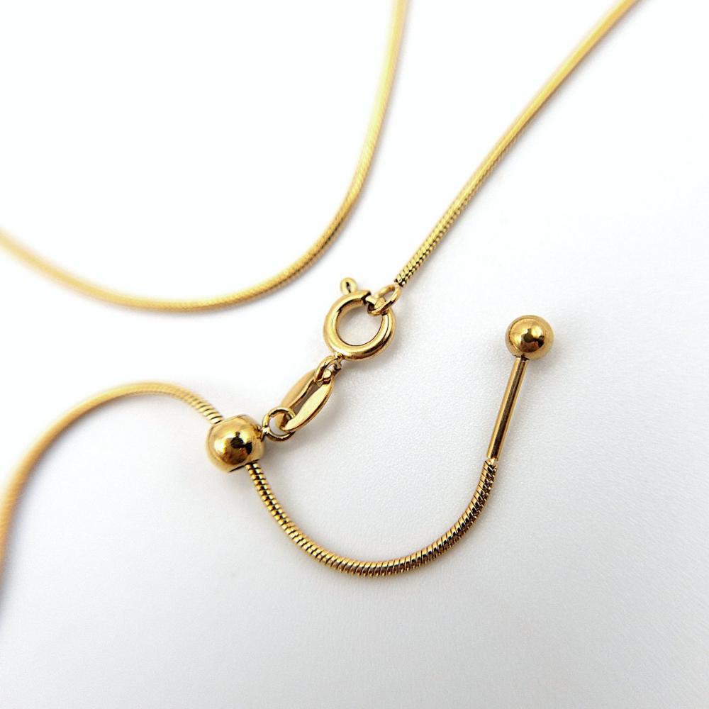 Minimalist Stainless Steel SNAKE CHAIN Necklace in 18K Gold, 1mm Threader Ready to Wear Adjustable Necklace, Add a Bead Venetian Necklace - UniqueBeadsNY