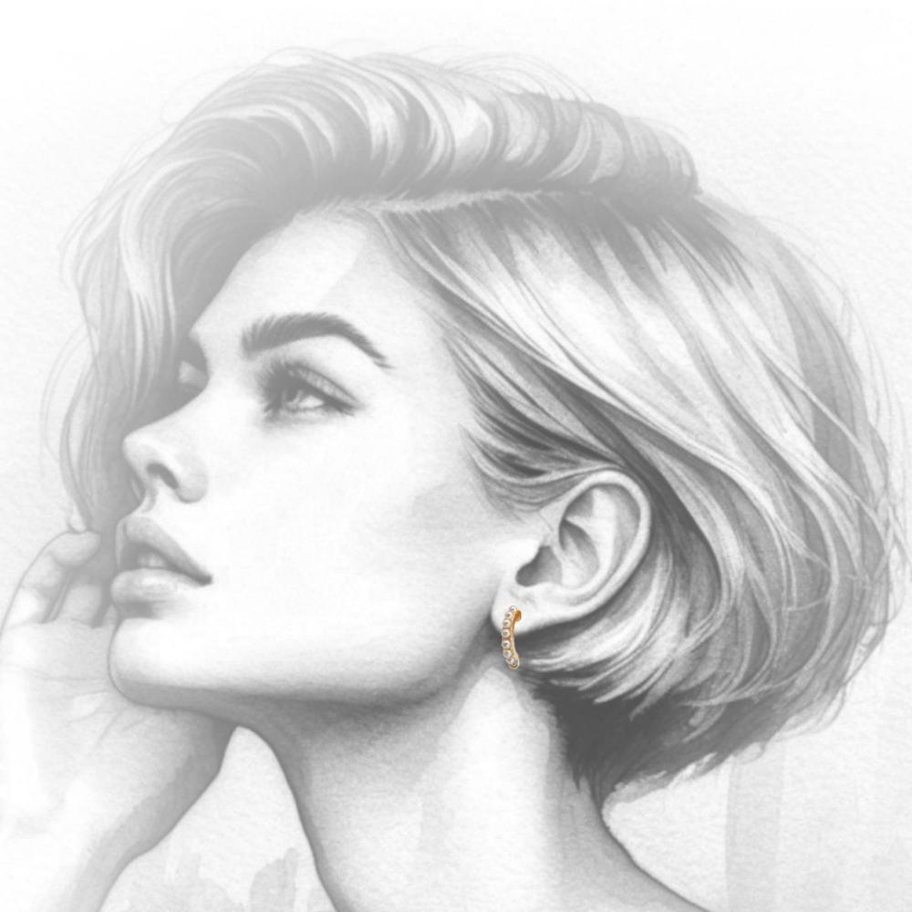 Pearl Stud Earring Findings, C Shaped Earring Posts in 18K Gold Plating with Loop, Nickel Lead Free, Imitation Pearl Earrings DIY Jewelry - UniqueBeadsNY